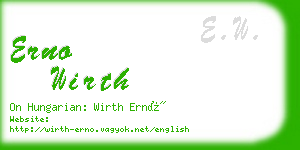 erno wirth business card